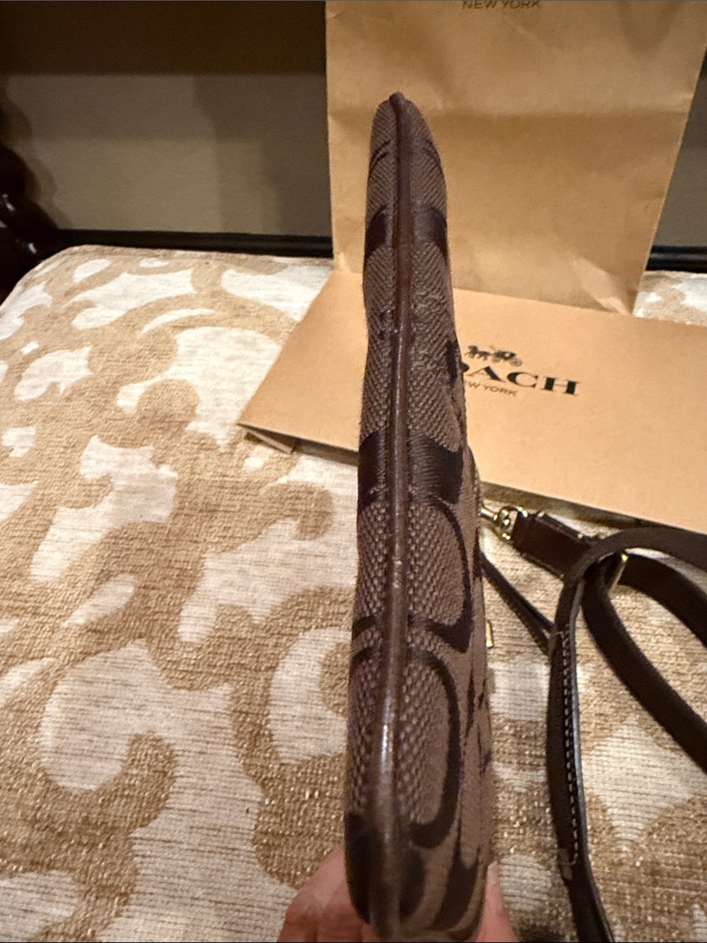 Coach Brown Signature Messenger Crossbody Bag with Gold-Tone Hardware - Picture 8 of 11